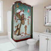 Frohe Weihnachts-Dackel Dog Lovers Geschenk Duschvorhang (Beispiel)