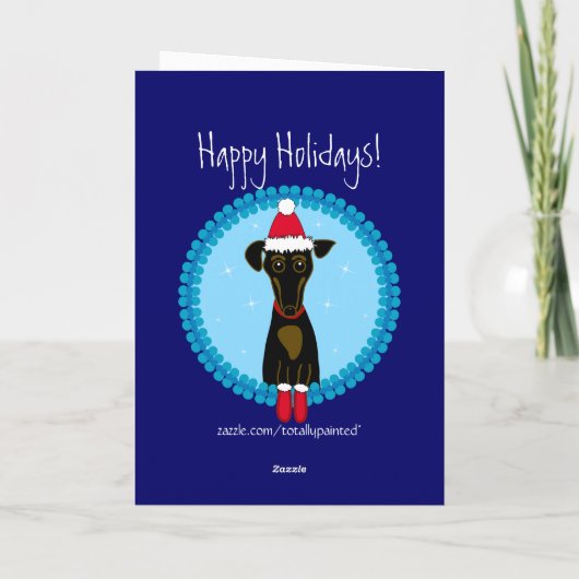Frohe Weihnachts-Dackel Feiertagskarte (Rückseite)
