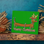 Frohe Weihnachts-Dackel Fotoplatte (Seite)