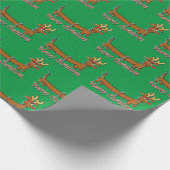Frohe Weihnachts-Dackel Geschenkpapier (Ecke)