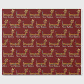 Frohe Weihnachts-Dackel Geschenkpapier (Flach)