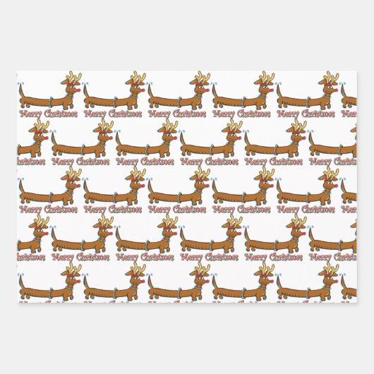 Frohe Weihnachts-Dackel Geschenkpapier Set (Vorderseite 3)