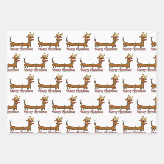Frohe Weihnachts-Dackel Geschenkpapier Set (Vorderseite 2)
