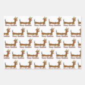 Frohe Weihnachts-Dackel Geschenkpapier Set (Vorderseite)