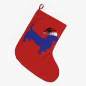 Frohe Weihnachts-Dackel Großer Weihnachtsstrumpf (Vorderansicht (hängend))