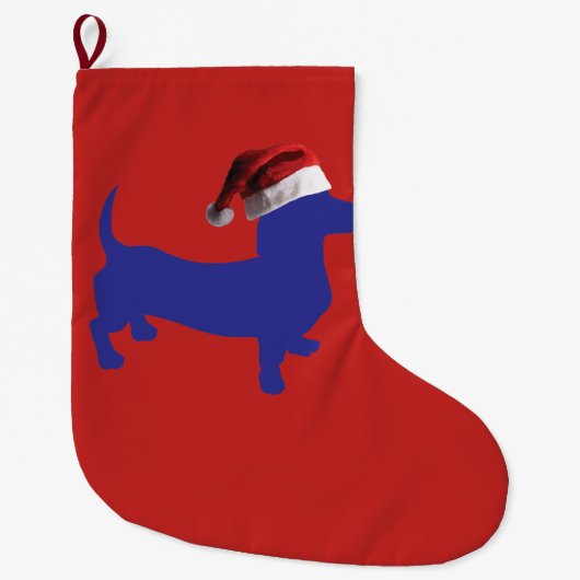 Frohe Weihnachts-Dackel Großer Weihnachtsstrumpf (Vorderseite)