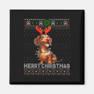 Frohe Weihnachts-Dackel Hund Lover Ugly Weihnachte Magnet