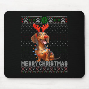 Frohe Weihnachts-Dackel Hund Lover Ugly Weihnachte Mousepad