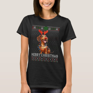 Frohe Weihnachts-Dackel Hund Lover Ugly Weihnachte T-Shirt