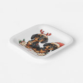 Frohe Weihnachts-Dackel Hunde Pappteller (Gewinkelt)
