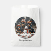 Frohe Weihnachts-Dackel Hunde Snowman Geschenktütchen (Vorderseite)