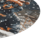 Frohe Weihnachts-Dackel Hunde Snowman Schneidebrett (Ecke)