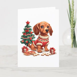Frohe Weihnachts-Dackel Hunde Weihnachtskekse Feiertagskarte