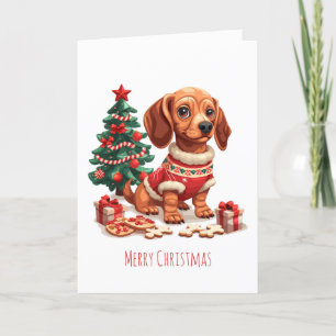Frohe Weihnachts-Dackel Hunde Weihnachtskekse Feiertagskarte