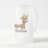 Frohe Weihnachts-Dackel Mattglas Bierglas (VorderseiteRechts)