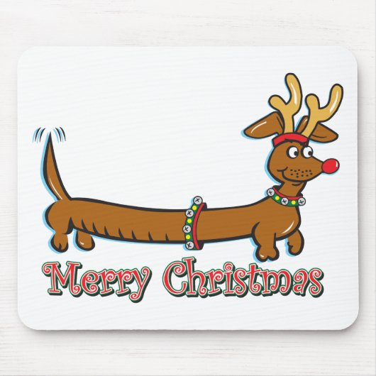 Frohe Weihnachts-Dackel Mousepad (Vorne)