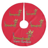 Frohe Weihnachts-Dackel Polyester Weihnachtsbaumdecke (Vorderseite)