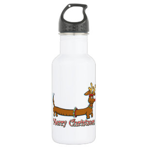Frohe Weihnachts-Dackel Trinkflasche