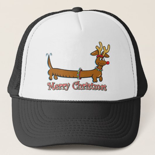 Frohe Weihnachts-Dackel Truckerkappe (Vorderseite)