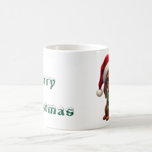 Frohe Weihnachts-Dackel Welpe Kaffeetasse (Mittel)
