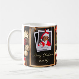 Frohe Weihnachts-Daddy-Familienfoto-Vorlage Kaffeetasse