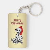 Frohe Weihnachts-Dalmatiner Dog Gold Schlüsselanhänger (Rückseite)