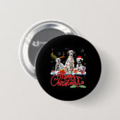 Frohe Weihnachts-Dalmatiner Hogs Santa Reindeer Li Button (Vorne & Hinten)