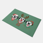 Frohe Weihnachts-Dalmatiner-Hunde Fußmatte (Schrägansicht)