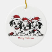 Frohe Weihnachts-Dalmatiner-Hunde Keramik Ornament (Vorne)