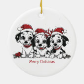 Frohe Weihnachts-Dalmatiner-Hunde Keramik Ornament (Hinten)