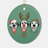 Frohe Weihnachts-Dalmatiner-Hunde Keramik Ornament (Links)