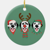 Frohe Weihnachts-Dalmatiner-Hunde Keramik Ornament (Hinten)