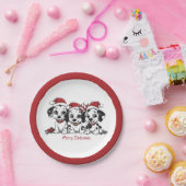 Frohe Weihnachts-Dalmatiner-Hunde Pappteller (Party)