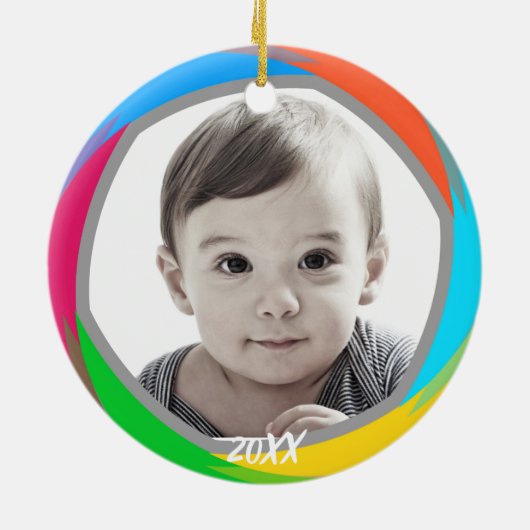 Frohe Weihnachts Dated Foto Ornament (Hinten)