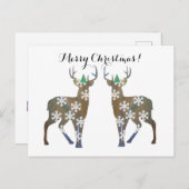 Frohe Weihnachts-Deer-Postkarte Feiertagspostkarte (Vorne/Hinten)