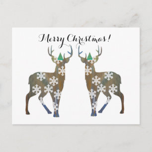 Frohe Weihnachts-Deer-Postkarte Feiertagspostkarte