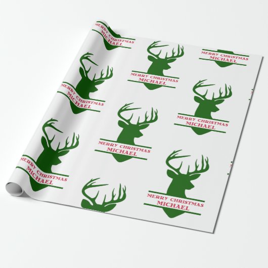 Frohe Weihnachts-Deer-Wrapping Paper - Michael Geschenkpapier (Ungerollt)