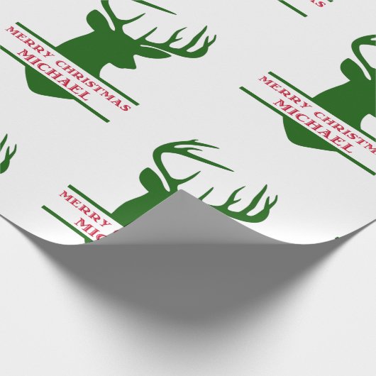 Frohe Weihnachts-Deer-Wrapping Paper - Michael Geschenkpapier (Ecke)