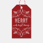 Frohe Weihnachts-Deko Blätter Festive Foliage Foto Geschenkanhänger (Vorderseite)