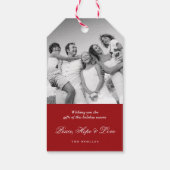 Frohe Weihnachts-Deko Blätter Festive Foliage Foto Geschenkanhänger (Rückseite)