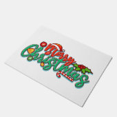 Frohe Weihnachts-dekorative Typografie-Script Fußmatte (Schrägansicht)