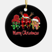 Frohe Weihnachts Dental Assistant Tooth Leopard Keramik Ornament (Vorne)