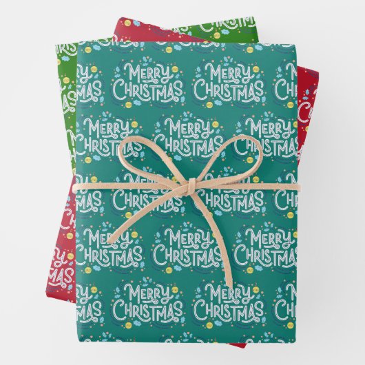 Frohe Weihnachts-Design Wrapping Paper Sheets Geschenkpapier Set (Beispiel)
