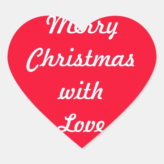 Frohe Weihnachts Designer Bright Red Xmas Herz-Aufkleber (Vorderseite)