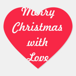 Frohe Weihnachts Designer Bright Red Xmas Herz-Aufkleber