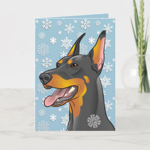 Frohe Weihnachts Doberman Dog Anpassbare Karte