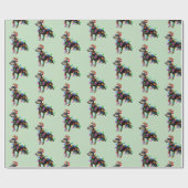 Frohe Weihnachts Doberman Dog in Santa's Hat Geschenkpapier (Flach)