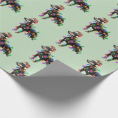 Frohe Weihnachts Doberman Dog in Santa's Hat Geschenkpapier (Ecke)