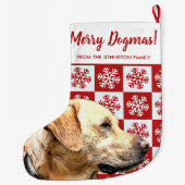 Frohe Weihnachts Dogmas Gelbe Labrador Festive Red Großer Weihnachtsstrumpf (Rückseite)