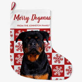 Frohe Weihnachts Dogmas Rottweiler Festive Red Dog Großer Weihnachtsstrumpf